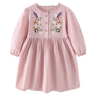 女童长袖连衣裙2025春秋新款欧美外贸童装洋气儿童裙子纯棉公主裙