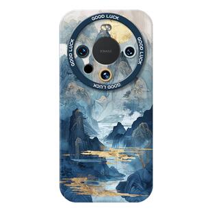 国风山水画手机壳适用于华为mate60新中式Mate70古风mate50pro新款mate40硅胶30创意Pro+个性国潮50E全包网红