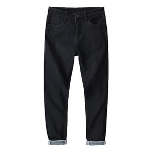 吉普牛仔裤男士秋冬季2025新款修身直筒潮牌高端黑色加绒休闲裤子