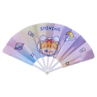 儿童折叠扇子随身便携塑料小扇子夏天七折扇女可爱学生手摇扇创意