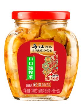 乌江榨菜口口脆榨菜300g瓶装清淡脆嫩开味佐餐下饭菜咸菜榨菜块