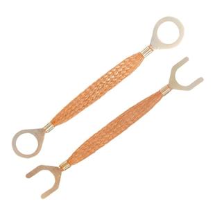 防静电跨接线铜编织导电带金属管道导电桥架接地线O型250mm长法兰