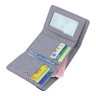 三折帆布钱包男学生短款小皮夹证件卡包多卡位竖款年轻人轻薄钱夹