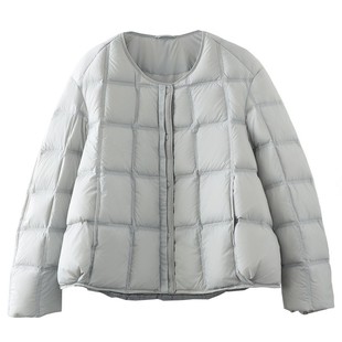 冬季新款韩版圆领新国标90白鸭绒羽绒服女时尚减龄面包服保暖外套