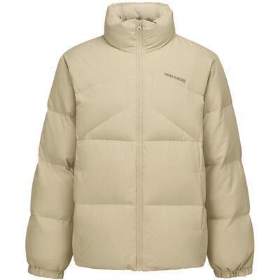 斯凯奇官方outlets 新款男士常规加绒保暖梭织羽绒外套