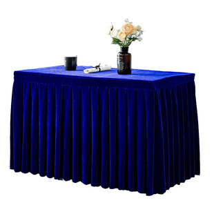 特厚金丝绒活动办公会议桌布台布绒布布套长方形桌裙桌套桌罩定制