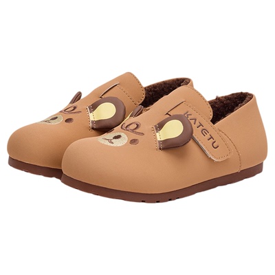 卡特兔童鞋勃肯鞋2025冬季儿童女童皮鞋加绒保暖鞋子可爱宝宝棉鞋