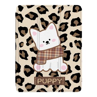 适用OPPOPad4pro豹纹小狗pad3平板Air2卡通Neo可爱11.4笔槽VIVOPad5Pro创意13寸IQOOPad5/12.1寸SE11保护套壳