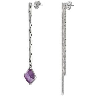 THEYKNOW宝石链条耳环女个性设计感天然水晶耳饰小众生日礼物