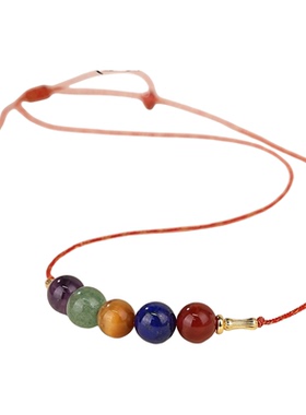 【槿茂】与卿珠宝天然乌拉圭水晶项链女新中式虎眼石玛瑙朱砂吊坠