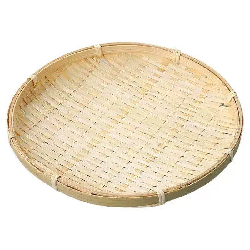 手工竹编晾晒沥水收纳筐