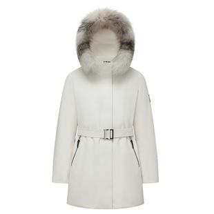 银狐毛领 波司登冬季90鹅绒羽绒服女新款中长款高端商务收腰连帽