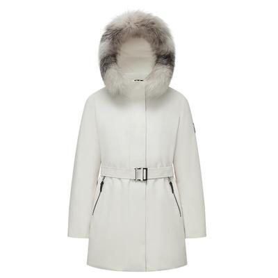 波司登新款中长鹅绒服女连帽毛领