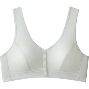 三枪女士胸罩前背心式开扣凉感网眼透气内衣妈妈无钢圈中老年文胸