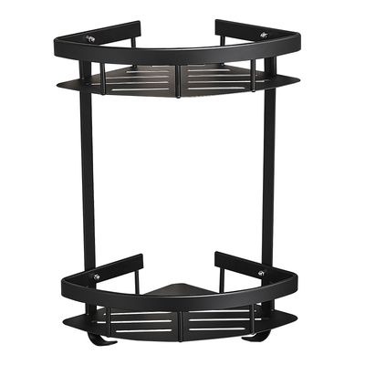 浴室置物架太空双层洗澡间黑色