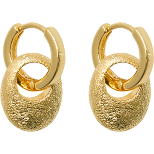 方糖家 小金豆秋冬复古金色圈圈耳扣2026新款独特小众设计女耳环