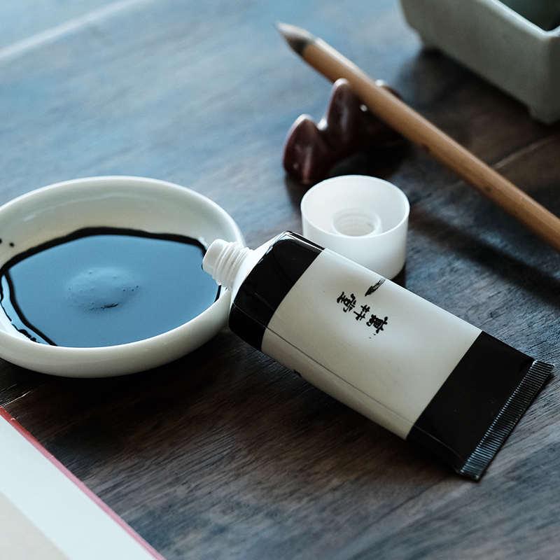 青果文房 万杵堂墨膏油烟松烟 轻胶固体高亮墨汁书法国画墨水墨液