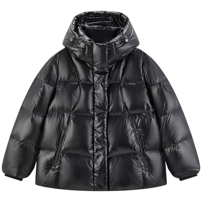 白鹅绒太平鸟女装黑金羽绒服