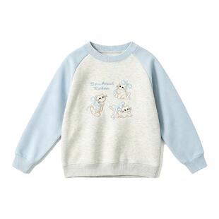 笛莎童装女童加绒卫衣冬季新款儿童女孩中大童小学生韩版刺绣上衣