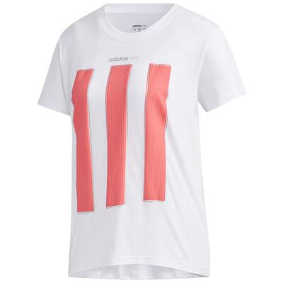阿迪达斯女士宽松圆领透气短袖