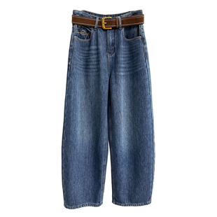 N货！温暖与时髦并存！加绒中高腰牛仔镰刀裤女    M778170~JS