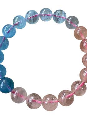 天然摩根石糖果色水晶手串手链女