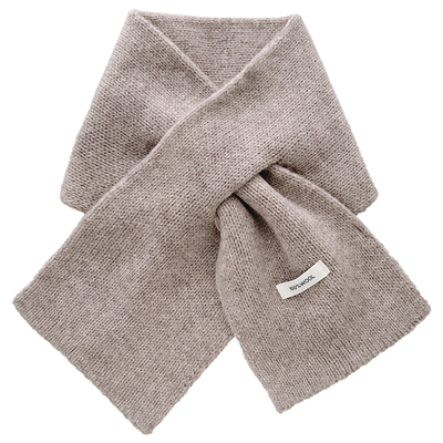 韩版纯色100%羊毛交叉针织围巾女