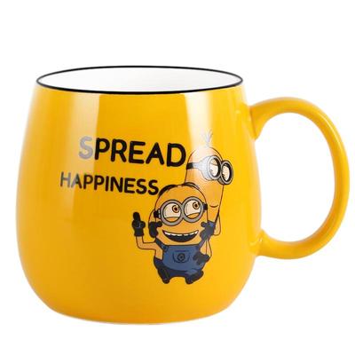 卡通小黄人500ml大容量的陶瓷杯