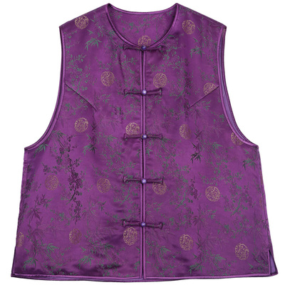 菲伊唐真丝织锦缎红云纱马夹上衣