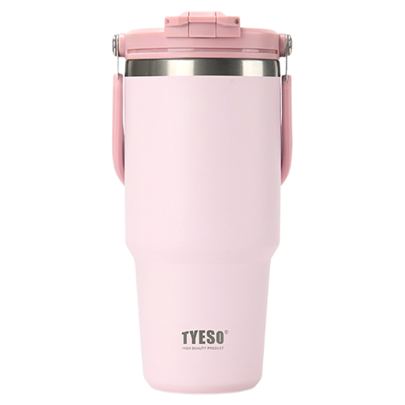 tyeso新款不锈钢吸管咖啡保温杯