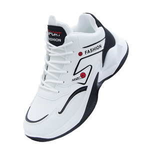 秋冬新款高帮鞋男士篮球鞋皮面防水防滑跑步鞋运动休闲鞋潮流百搭