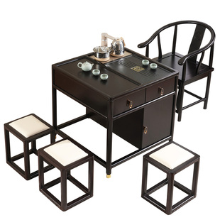 岩板茶台阳台茶桌椅组合家用现代简约茶几小户型轻奢圆形喝茶桌