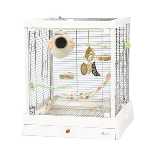 达洋直营B5001SS全景玻璃鸟笼304不锈钢家用鹦鹉别墅和尚玄凤虎皮