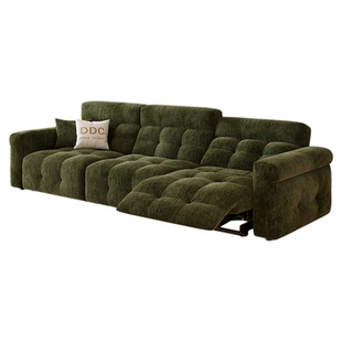 DDC零靠墙电动多功能雪尼尔布艺沙发意式复古客厅泡芙高靠背沙发