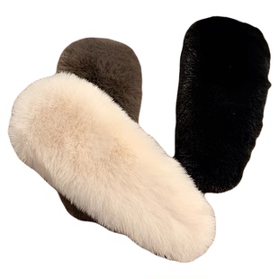 美拉德毛绒发夹咖色系发卡女复古风侧边刘海夹发饰秋冬碎发夹头饰