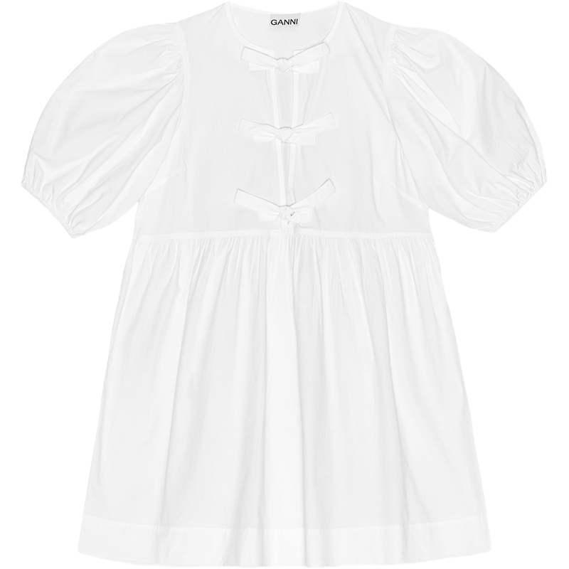 【甄选折扣】GANNI女装 纯色裙子夏季泡泡袖短款连衣裙 F9170151