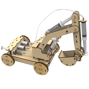 液压挖掘机挖土拼装模型教具小学生初中diy手工制作材料发明steam