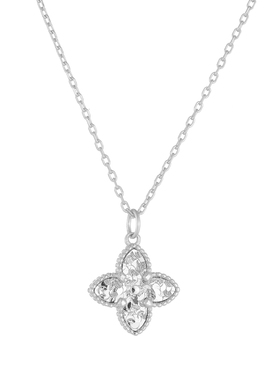 AHCHOO 静奢风百搭碎冰冰经典四叶草项链S925纯银爆闪吊坠锁骨链