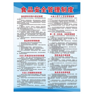 餐饮业食品卫生安全检查管理规章制度牌副食店从业人员健康墙贴纸