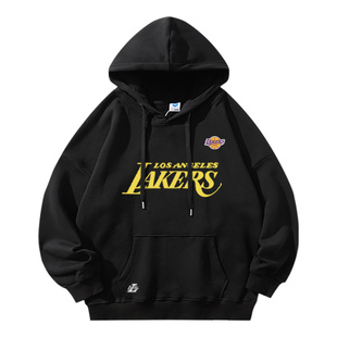 湖人队秋季训练服东契奇詹姆斯球衣美式青少年宽松运动连帽卫衣男
