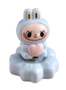 创意陶瓷迷你拉布布桌面摆件送礼