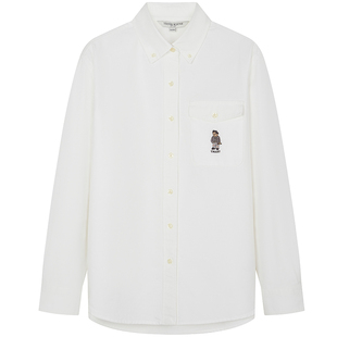 TeenieWeenie小熊女装衬衫秋冬季简约大方时尚刺绣长袖内搭衬衣