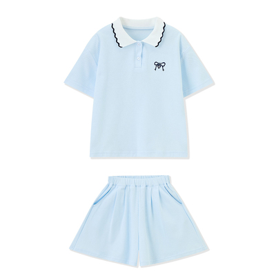 ask女童夏季运动POLO衫短袖套装