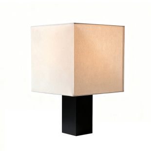 方形黑色侘寂风实木台灯客厅2025年新款新中式设计师名宿床头台灯