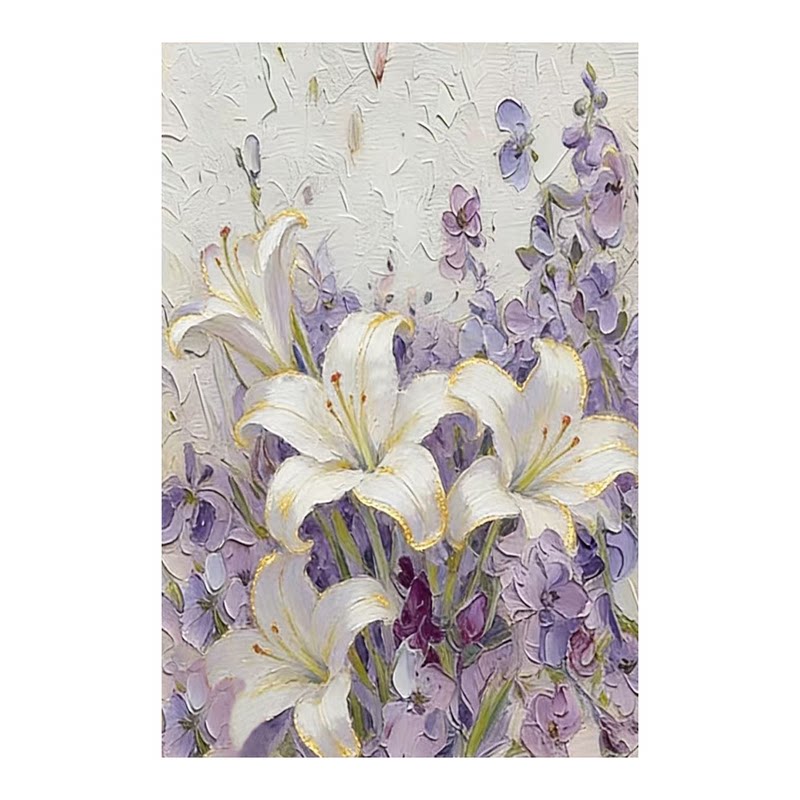 可班艺术纯手绘油画抽象花卉挂画