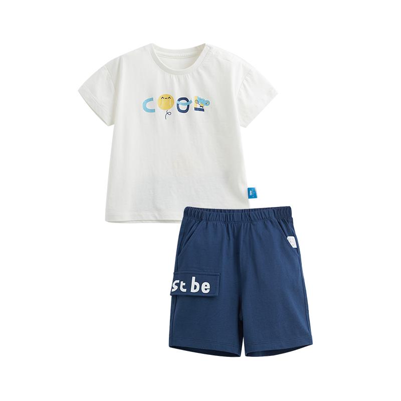 丽婴房儿童短袖套装5分裤夏季款纯棉套装中小童休闲运动套装
