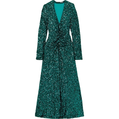 【折扣】Rotate 秋冬女亮片弹力绢网中长礼服裙长袖连衣裙