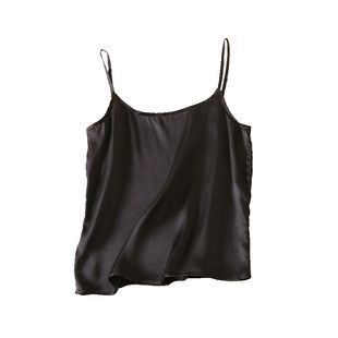 春夏新款真丝绸缎面宽松打底吊带衫桑蚕丝背心短款上衣内搭女大码
