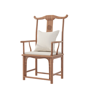 新中式实木椅小户型家用靠背椅餐椅洽谈椅会客椅主人椅客椅泡茶椅