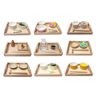 蒙奶奶蒙氏使用夹子练习教具套装蒙台梭利益智生活区精细训练玩具